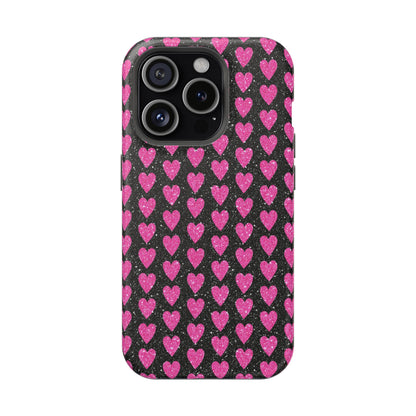 Glitter Pink Hearts MagSafe Case