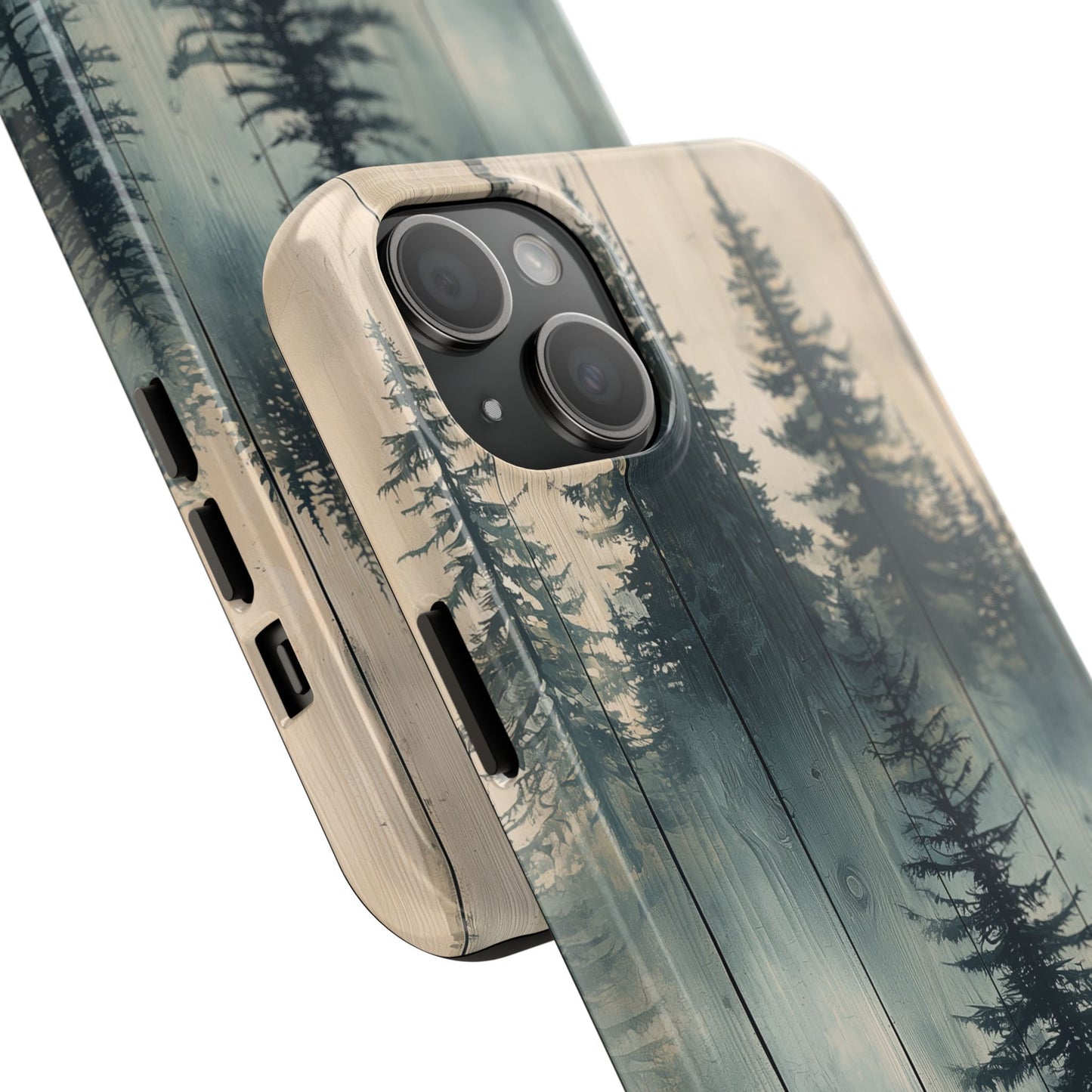 Misty Pine Forest Iphone Case - Nature-Inspired Wood Design Protective Cover