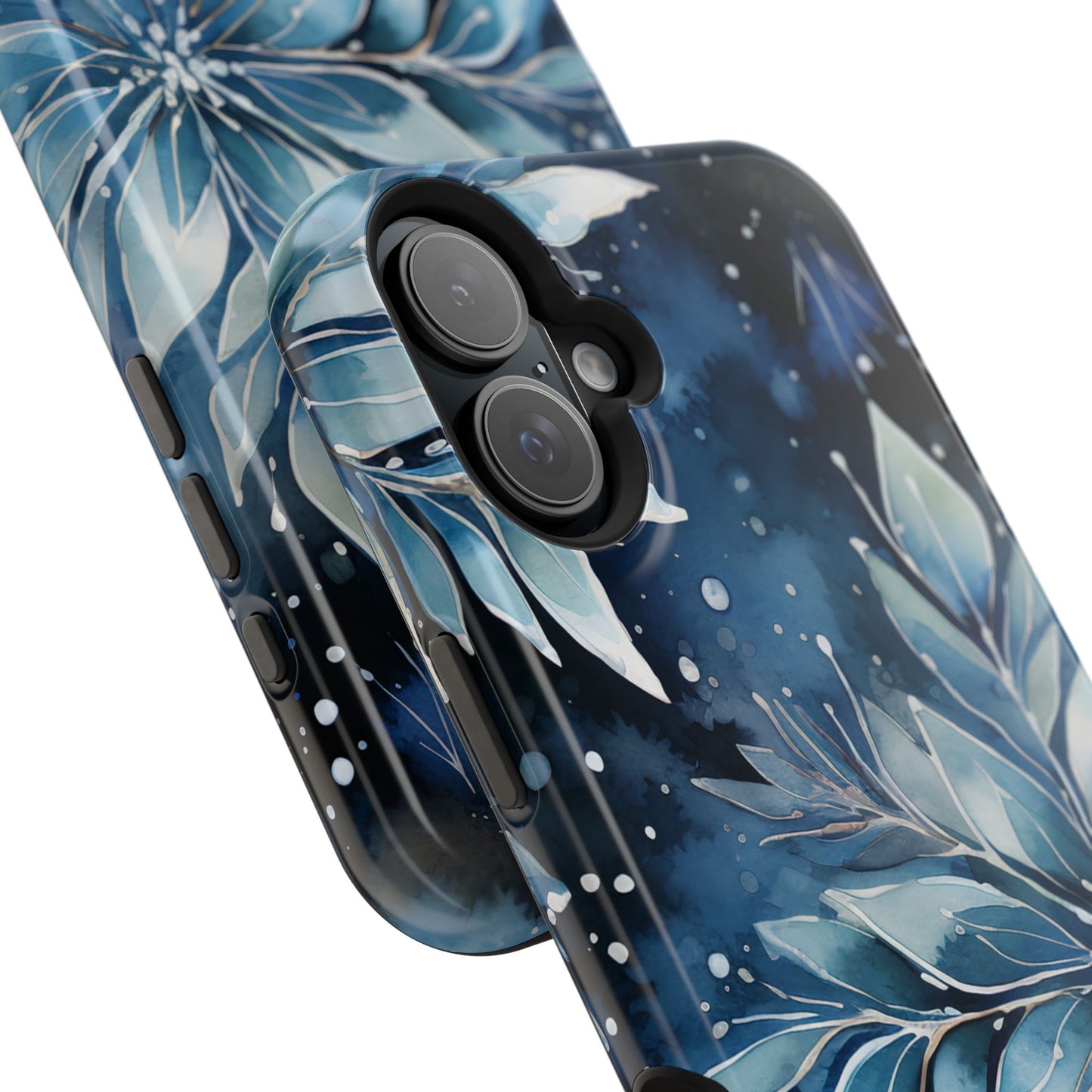 Winter’s Embrace – Blue Snowflake MagSafe iPhone Case