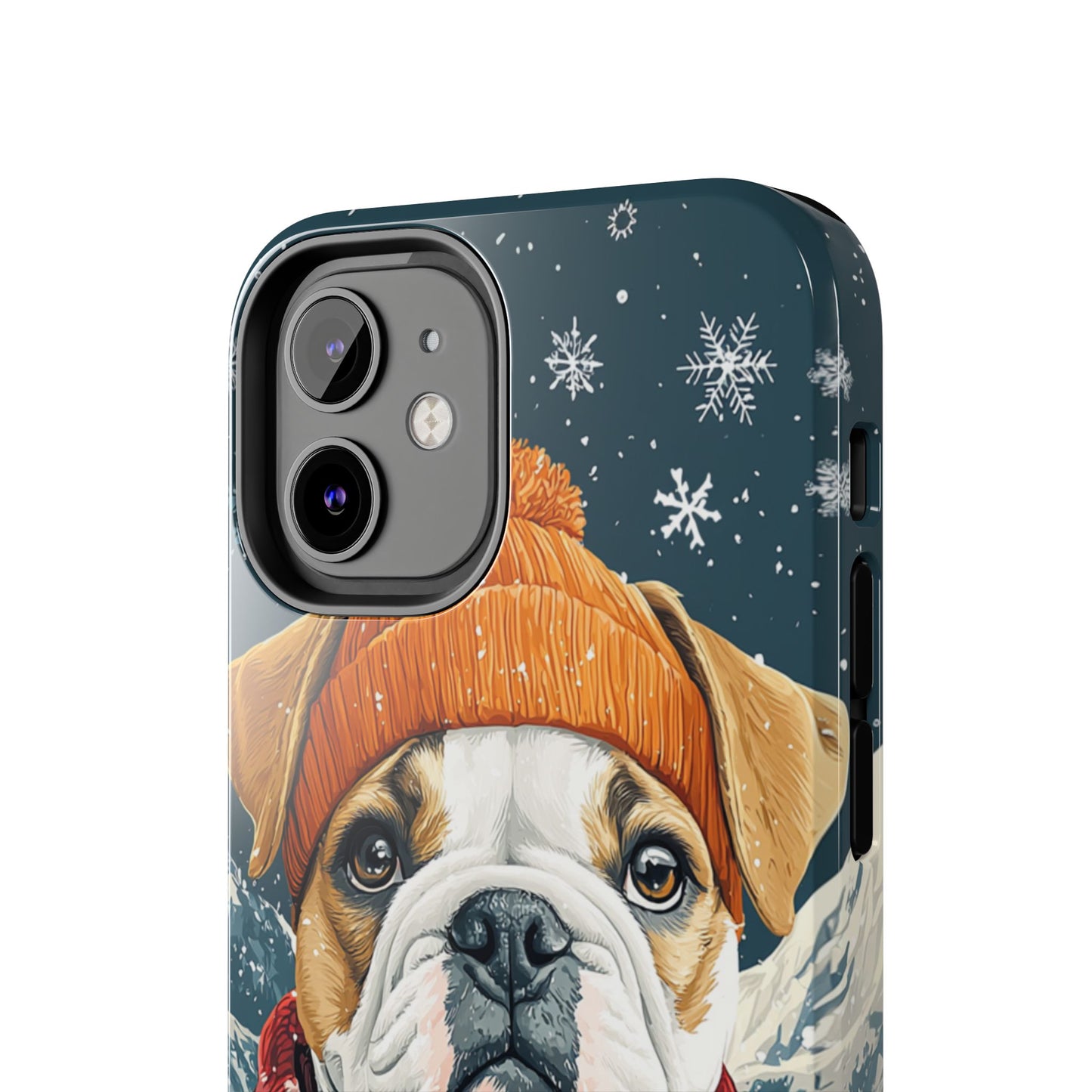 Cozy French Bulldog iPhone Case – Rustic Fireplace Protective Cover