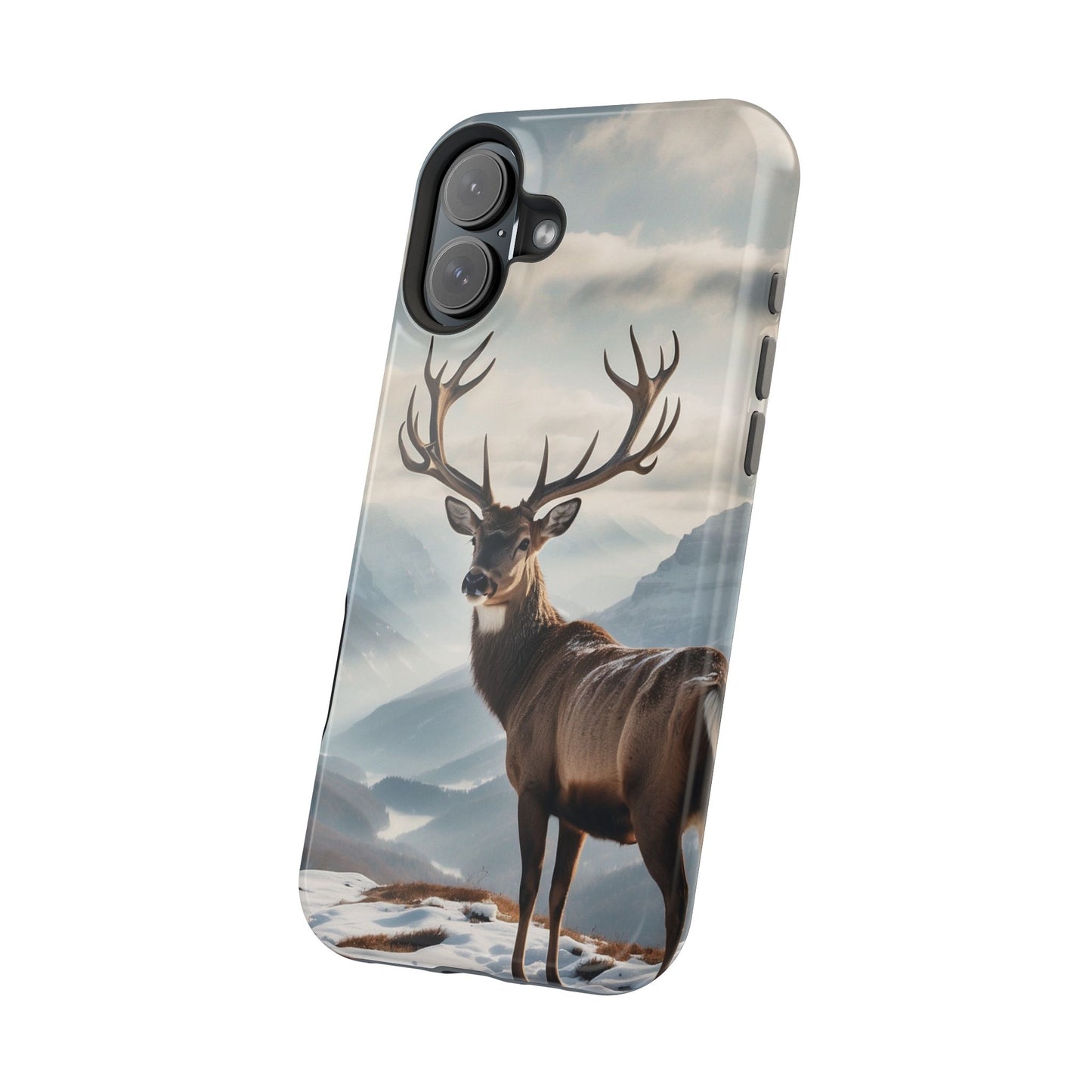 Alpine Majesty: Stag in Snow – MagSafe iPhone Case