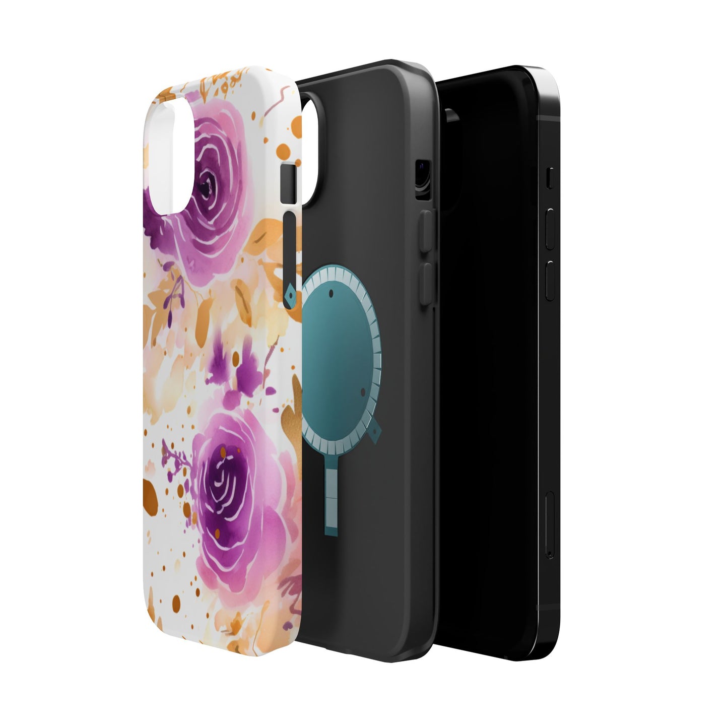 Soft Purple & Gold Floral Splash - MagSafe iPhone Series Case