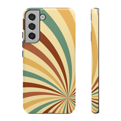 Earthy Retro Swirl Samsung Galaxy Case – Dual-Layer Protection with 70s-Inspired Earth Tones