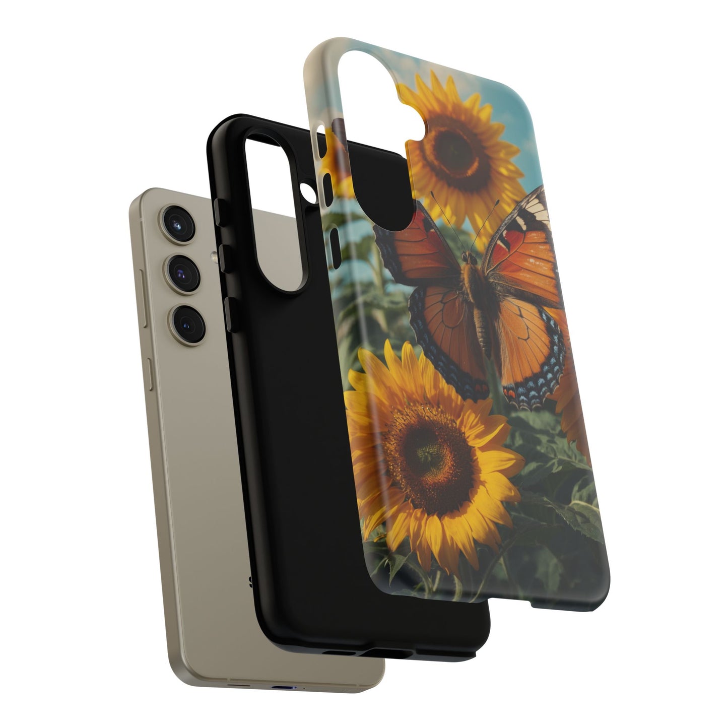 Vibrant Butterfly & Sunflower – Samsung Galaxy Case