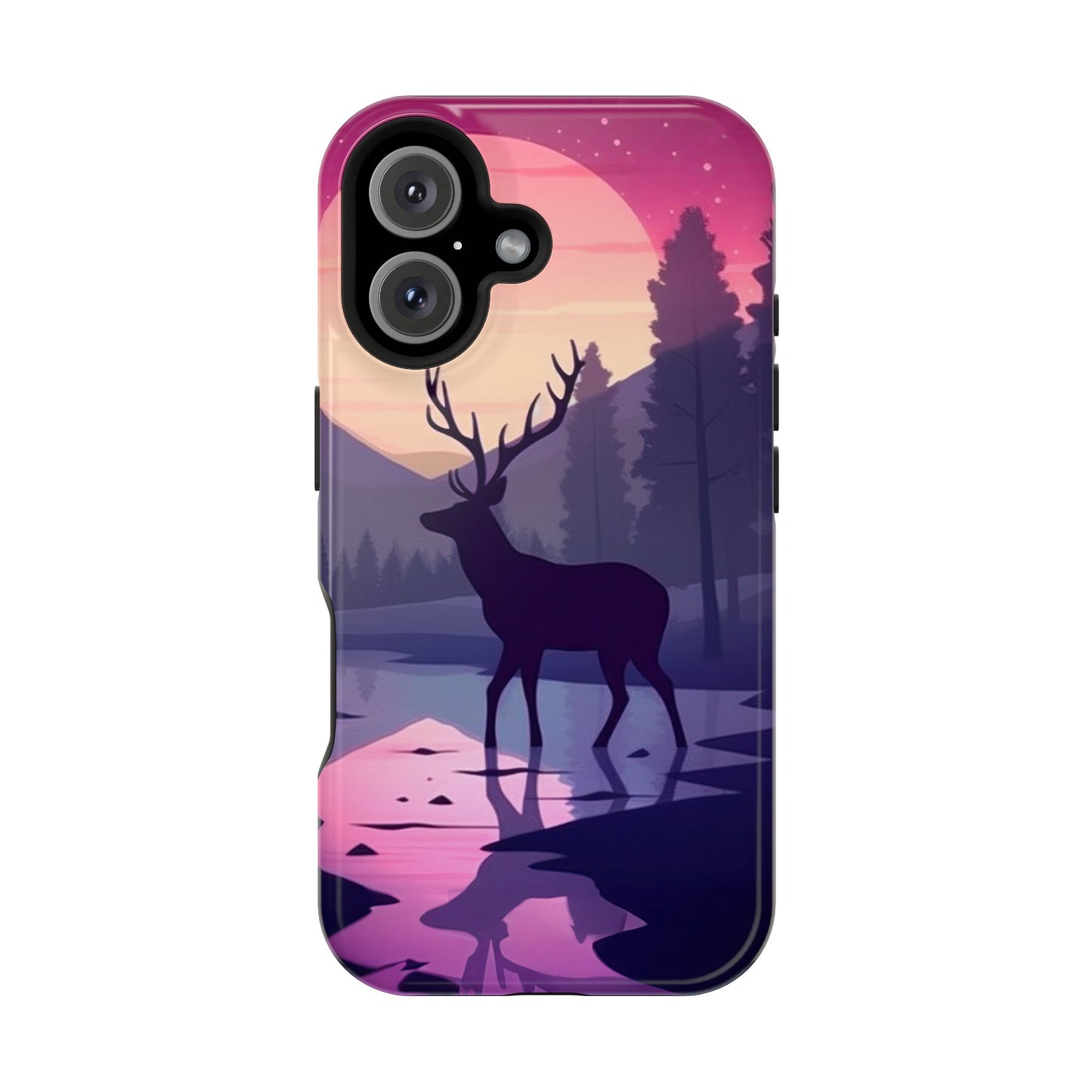 Twilight Elegance: Stag Reflection – MagSafe iPhone Case