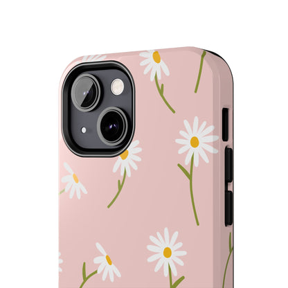 Daisy Delight Tough iPhone Case – Cute Floral Design with Dual-Layer Protection