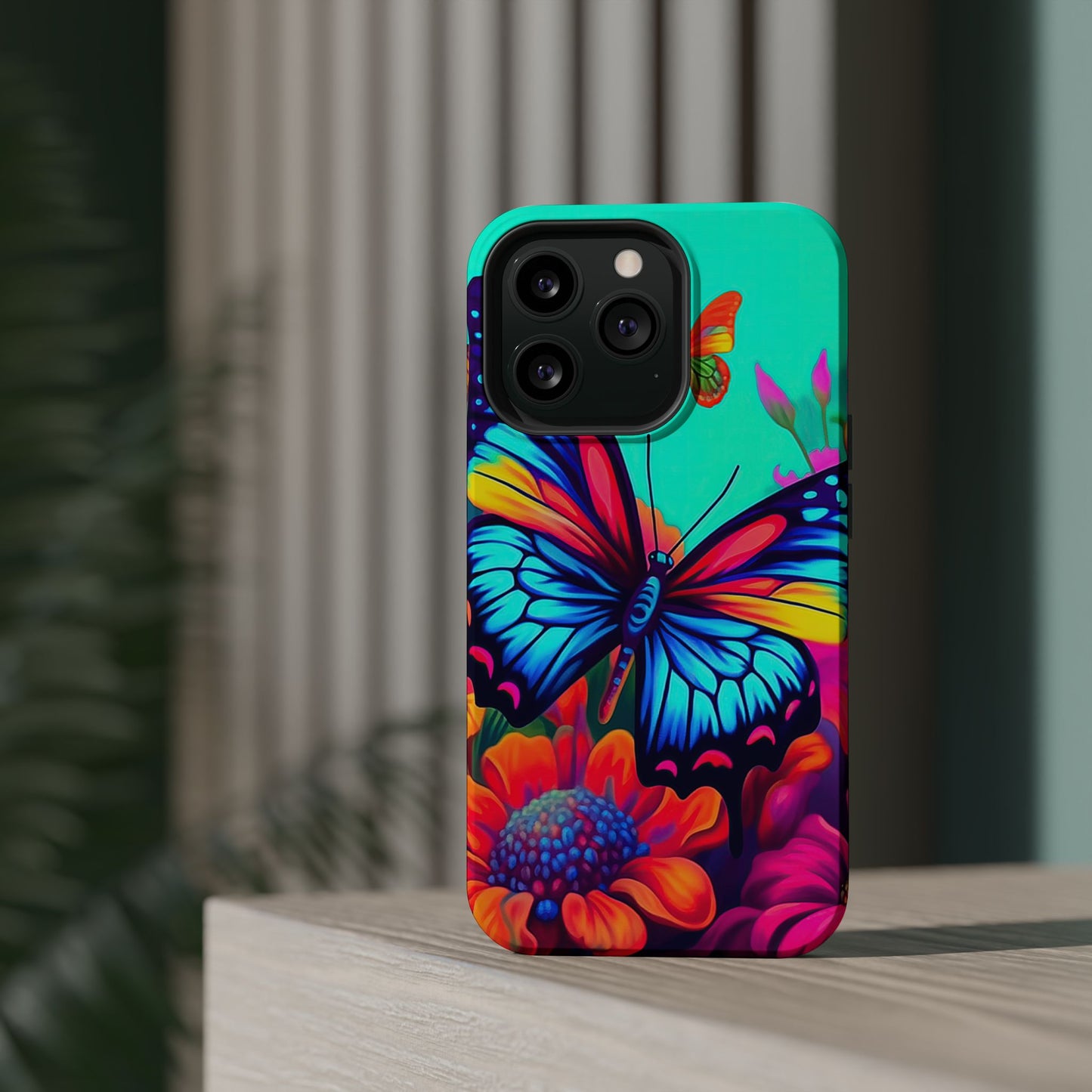 Vivid Butterfly & Floral Burst - MagSafe iPhone Case