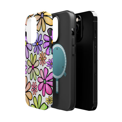 Pastel Daisy Dream MagSafe iPhone Case – Slim Profile, Glossy Finish