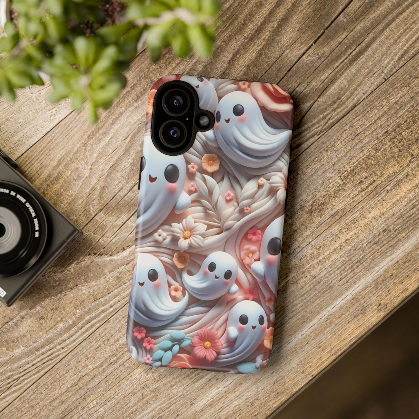 Clay Ghosts Phone Case - Whimsical Floral Protection