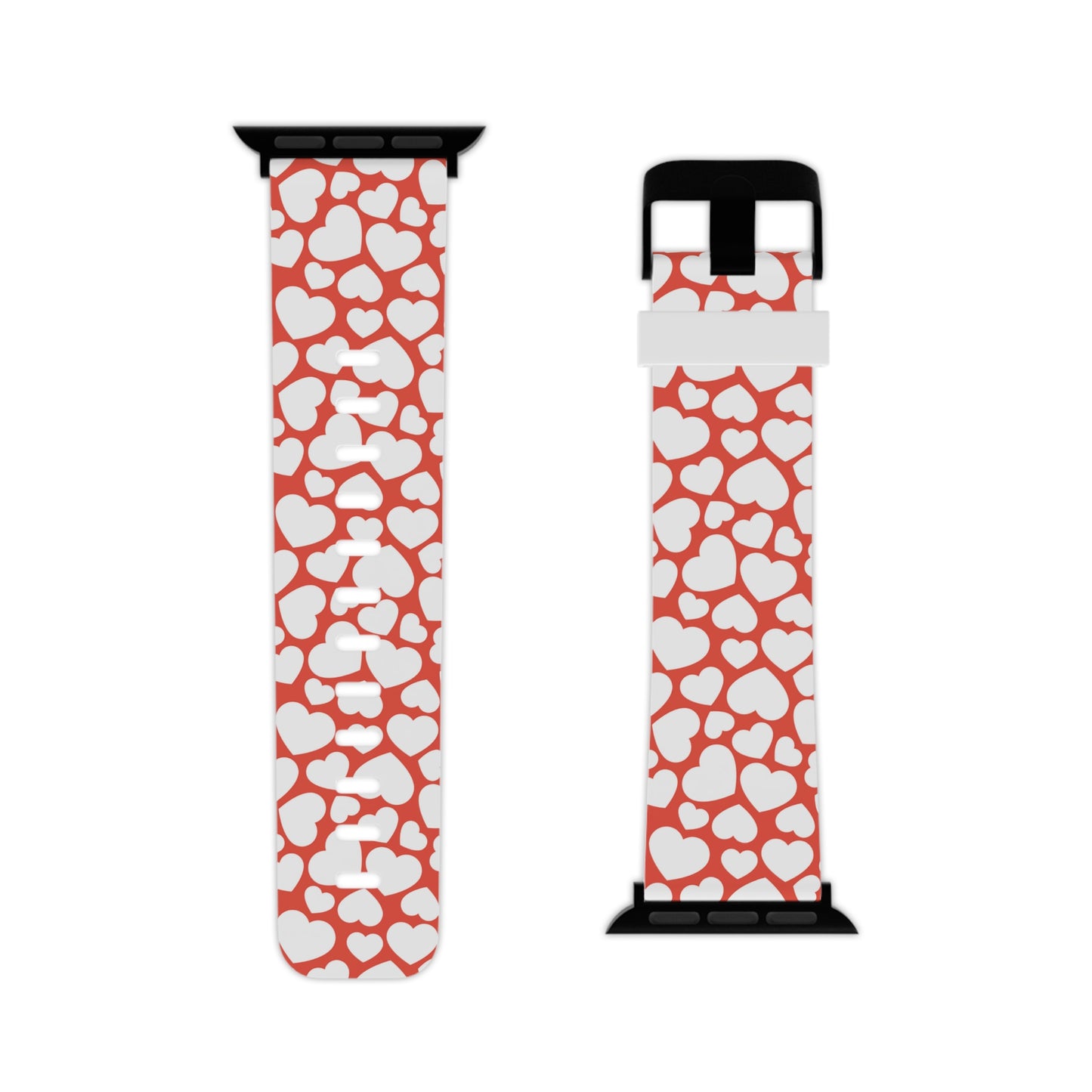 Red & White Heart Pattern Apple Watch Band