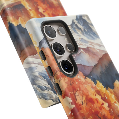 Watercolor Autumn Forest and Mountains - Samsung Galaxy Case