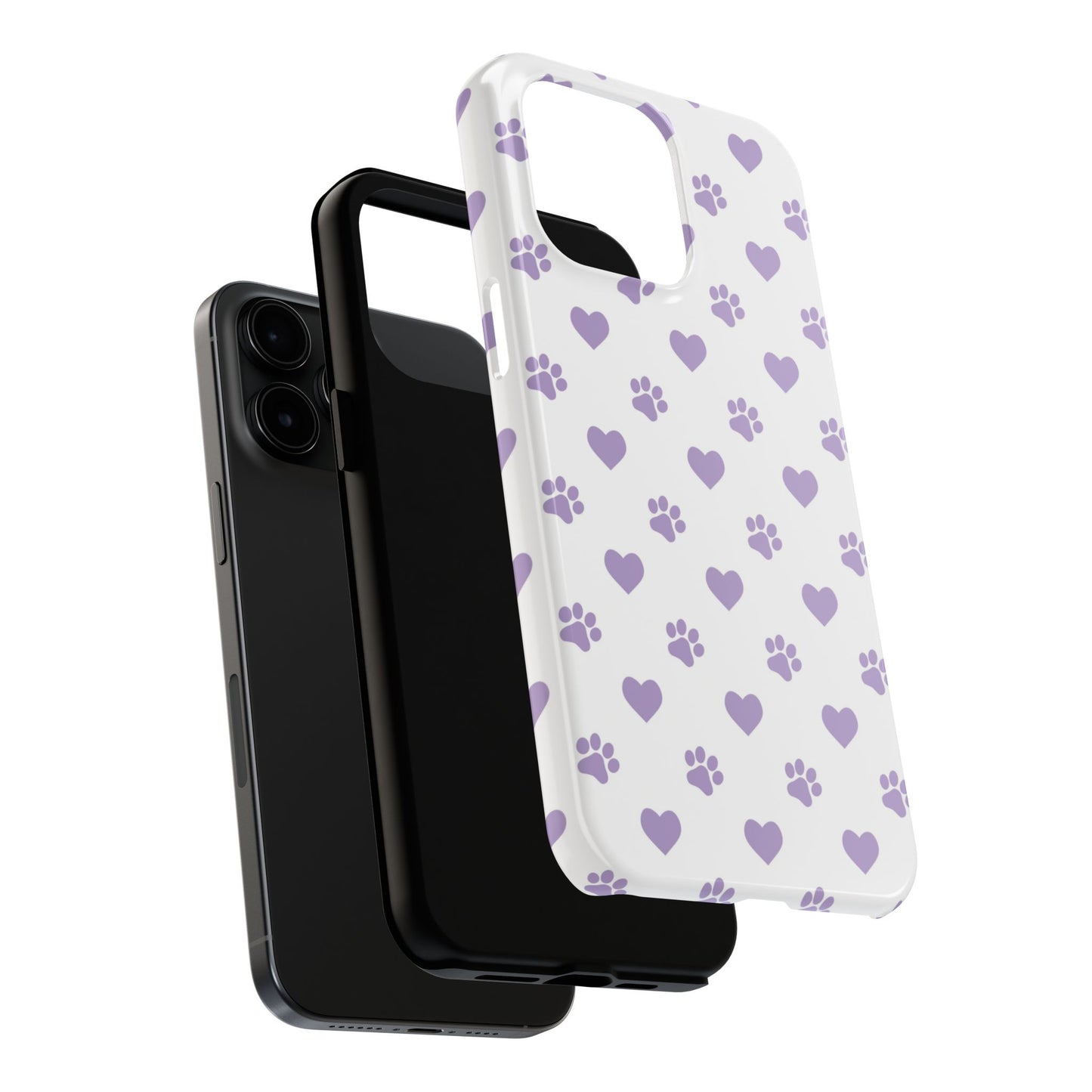 Paw Prints & Hearts – Cute and Durable iPhone Case for Animal Lovers