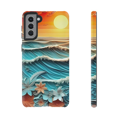 Tropical Sunset Paper Art Ocean – Samsung Galaxy Series Case