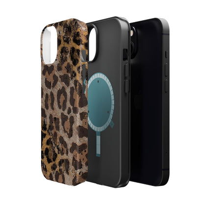 Vintage Distressed Leopard Print - MagSafe iPhone Series Case