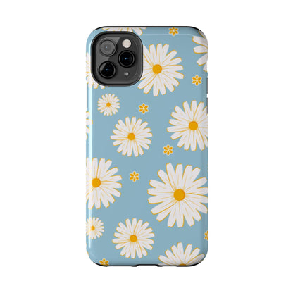 Bright Daisy iPhone Case – Light Blue Background, Shockproof and Slim Design - BOGO Cases