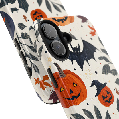 Spooky Halloween iPhone Case – Pumpkins, Bats, and Spider Design