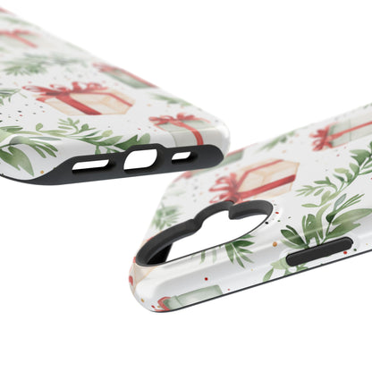 Watercolor Holiday Gifts & Greenery - MagSafe iPhone Series Case