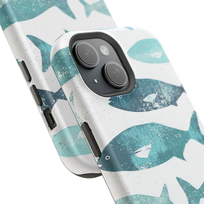 Vintage Blue Fish Print - MagSafe iPhone Series Case