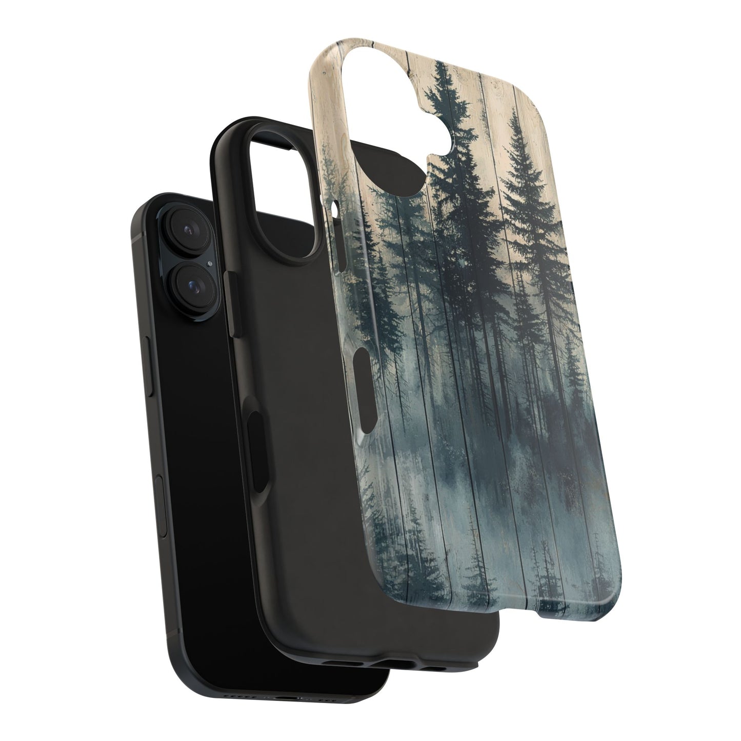 Misty Forest iPhone Case - Rustic Nature-Inspired Protective Cover