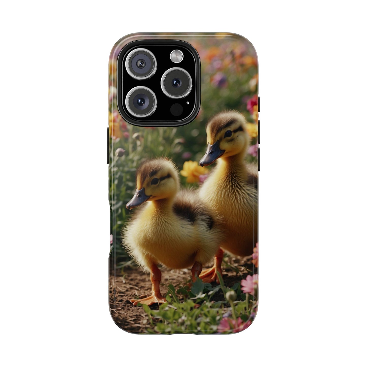 Charming Ducklings in Floral Garden - iPhone Case