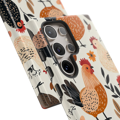 Samsung Galaxy Case: Cluckin' Vintage – Chickens & Leaves