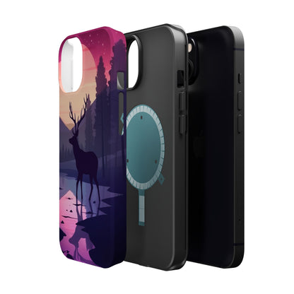 Twilight Elegance: Stag Reflection – MagSafe iPhone Case