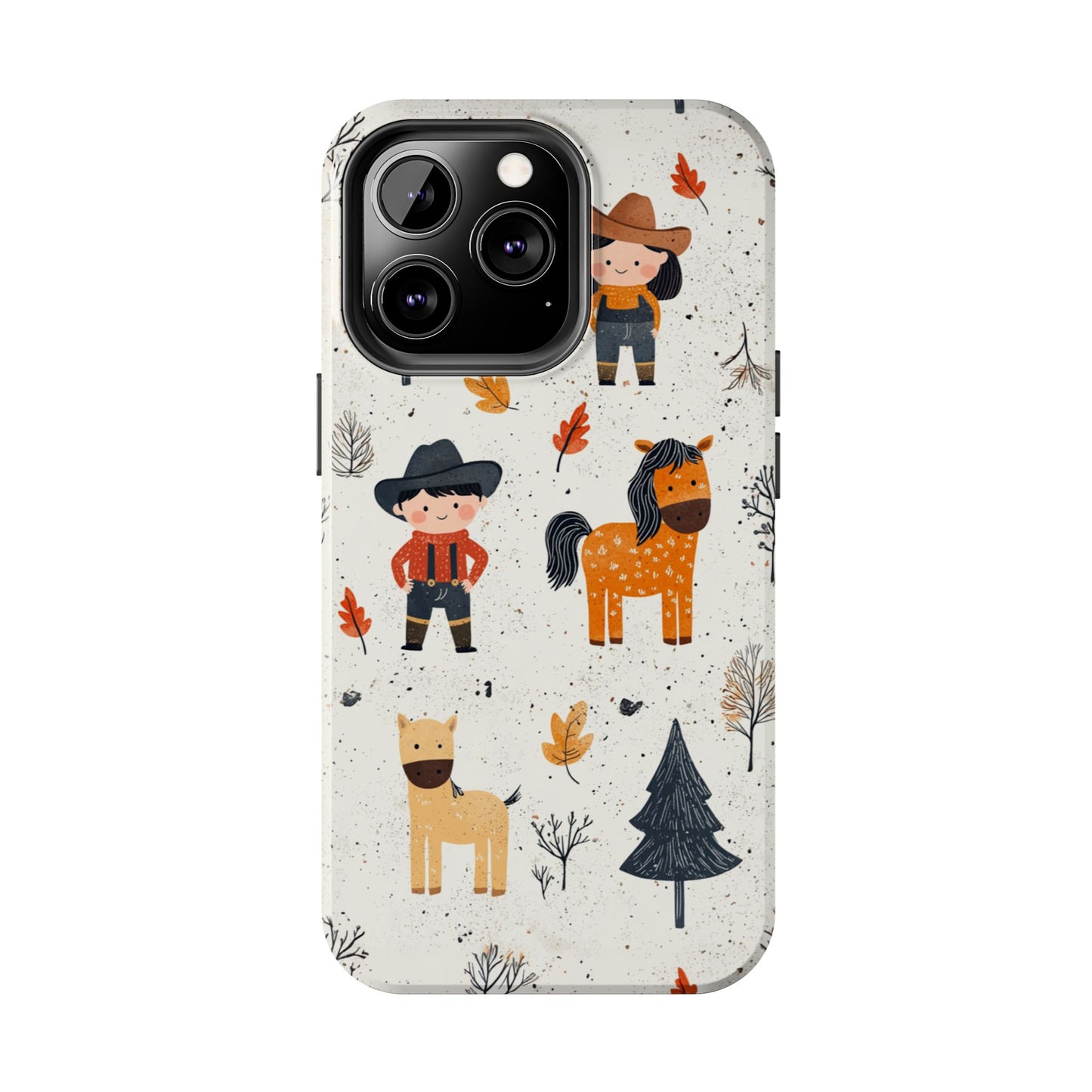 Cowboy Adventures Tough iPhone Case – Cute Western Theme, Dual - Layer Protection - BOGO Cases