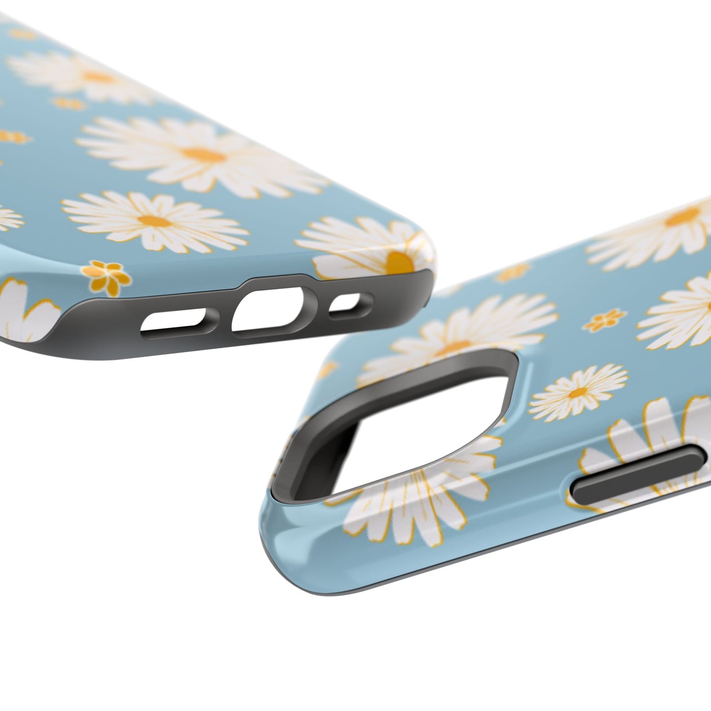 Bright Daisy MagSafe iPhone Case – Light Blue Background, Shockproof and Slim Design