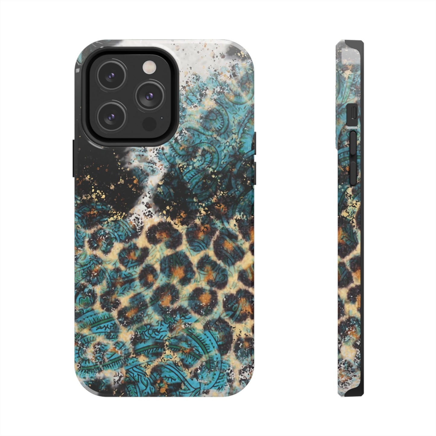 Turquoise Paisley Cowhide Leopard - iPhone Series Case