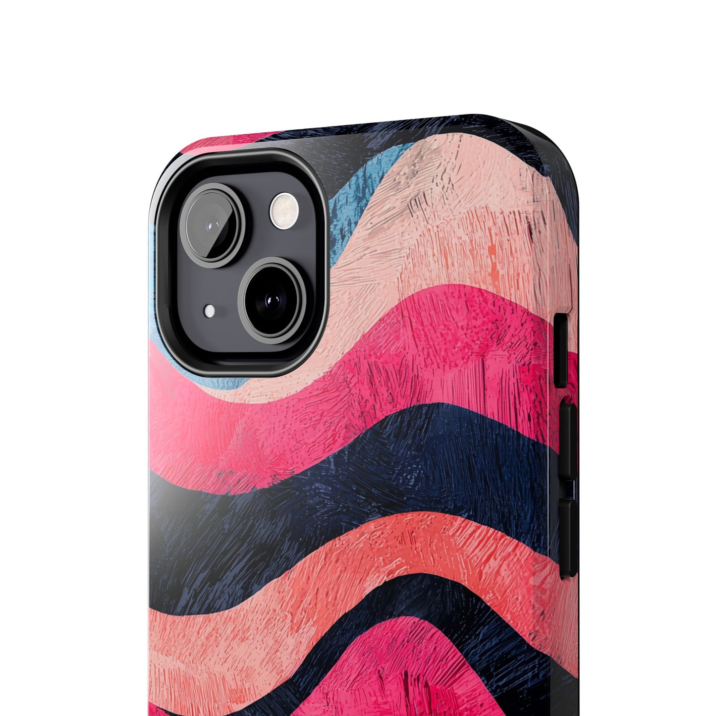 Abstract Wave Pattern iPhone Case – Shockproof, Matte Finish, Dual-Layer Protection