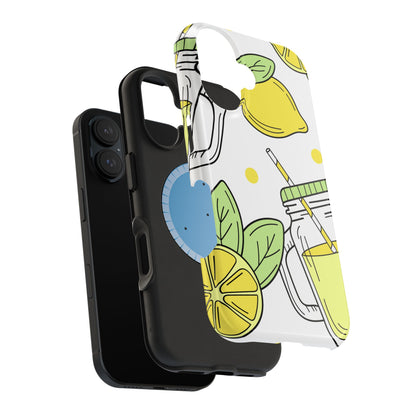 Lemonade Love Tough MagSafe iPhone Case – Fun Lemon Mason Jar Design, Dual-Layer Protection