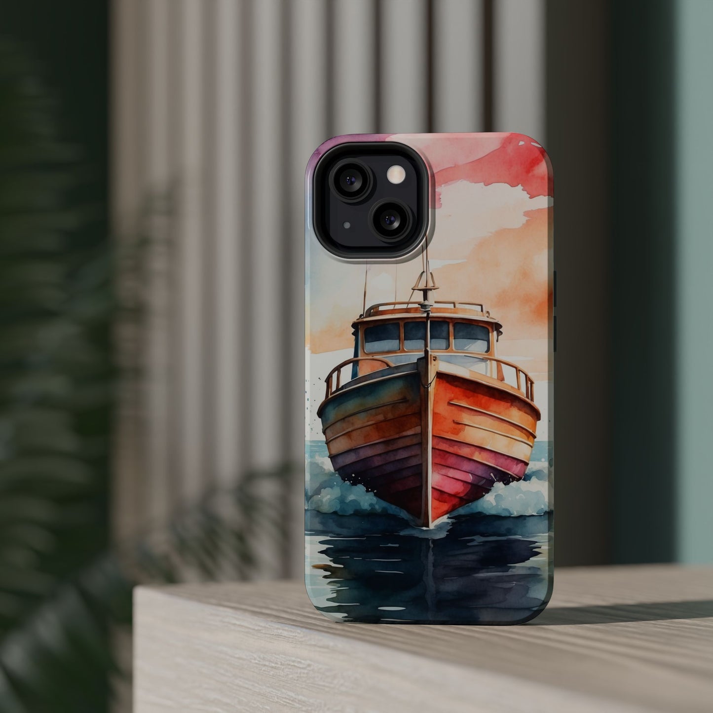 Sunset Sail Watercolor Boat –  MagSafe iPhone Series Case