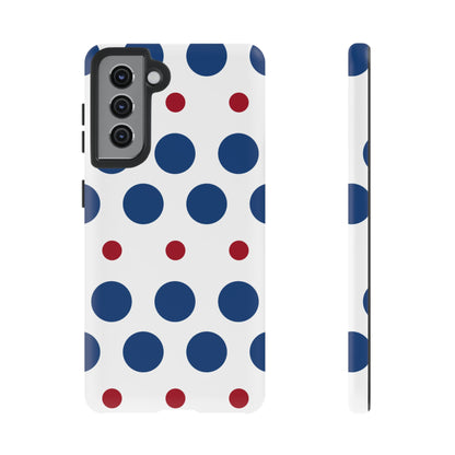 Bold Navy & Red Polka Dot Pattern – Samsung Galaxy Case