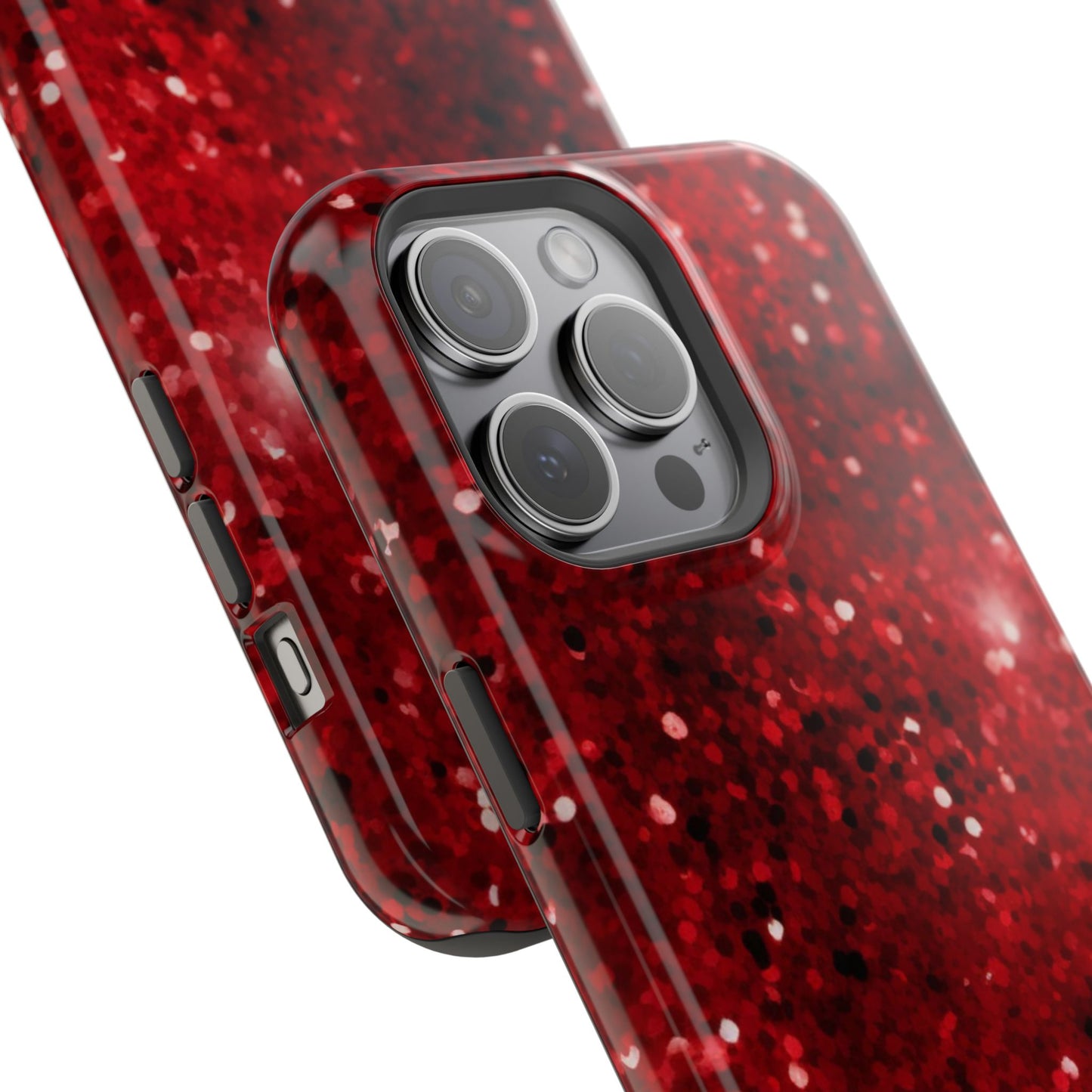 Crimson Glow Glitter MagSafe Case