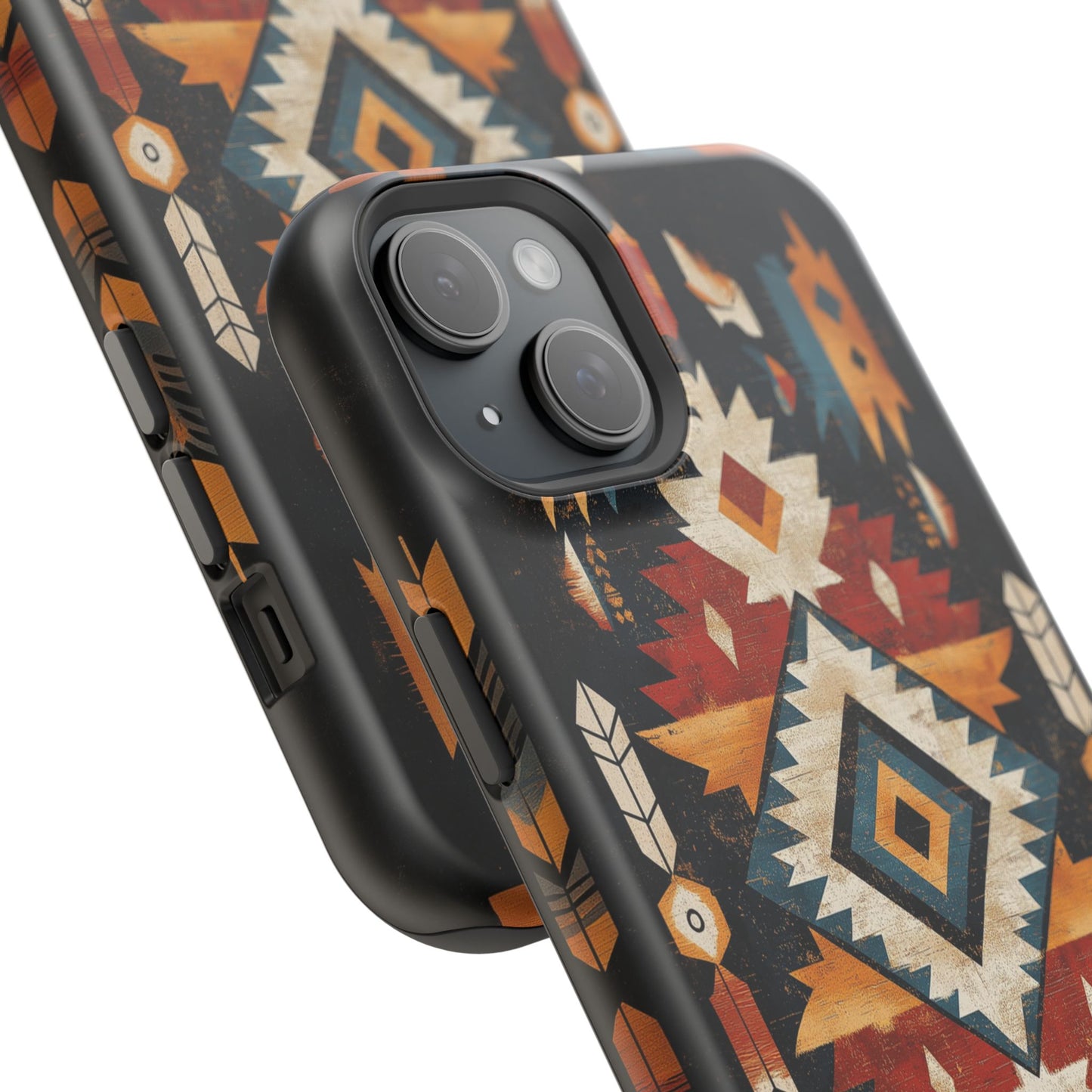 Southwestern Arrow & Diamond Tough MagSafe iPhone Case – Bold Tribal Design, Dual-Layer Protection