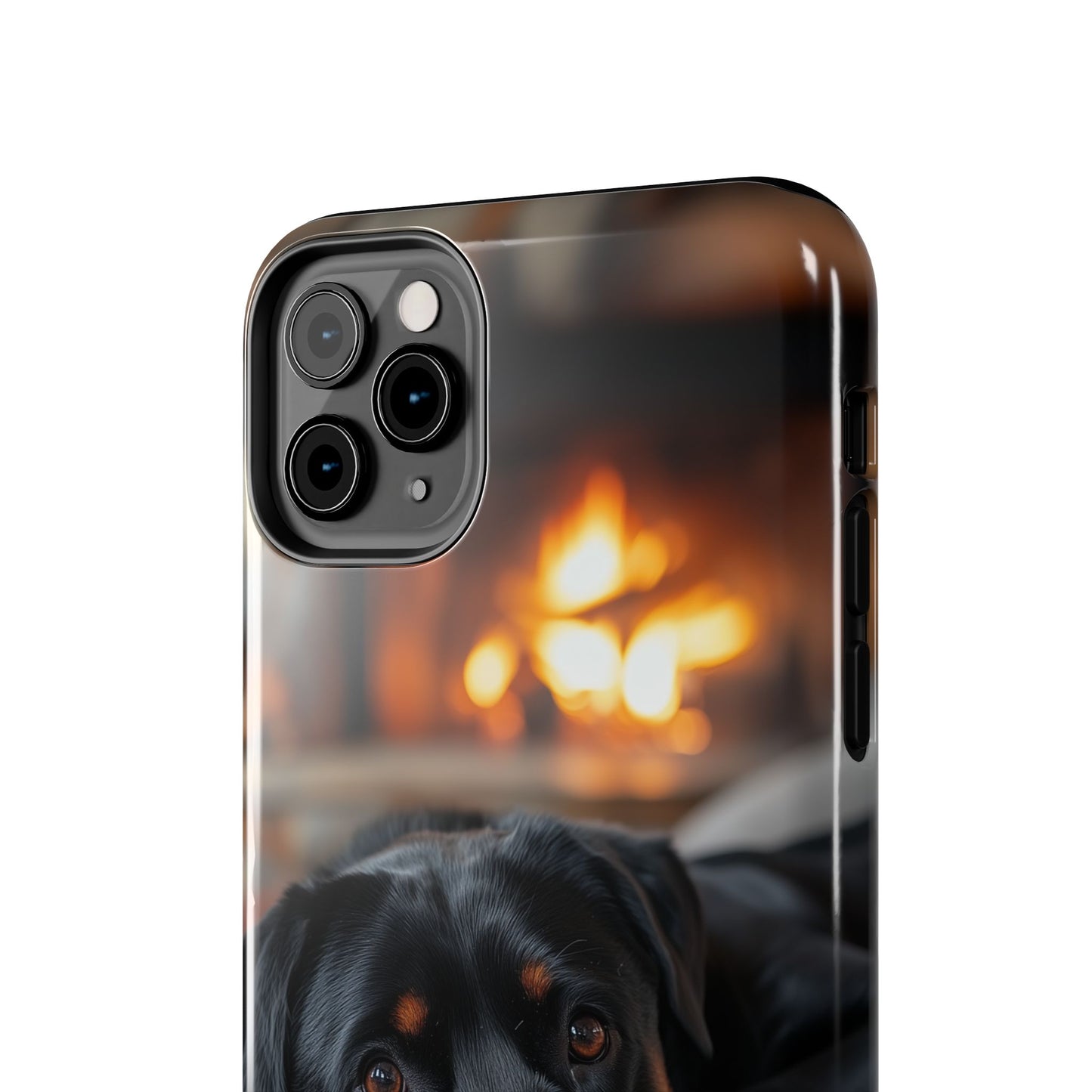 Warm Rottweiler by the Fireplace Samsung Galaxy Case – Rustic Charm for Dog Lovers