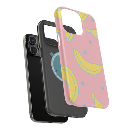 Pink Banana Pop MagSafe iPhone Case – Cute Pastel Design with Fun Retro Vibe