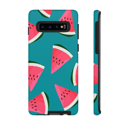 Watermelon Bliss Samsung Galaxy Case – Vibrant Summer Fruit Design on Teal Background