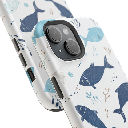 Oceanic Blue Fish Pattern - MagSafe iPhone Series Case