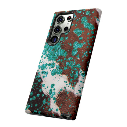 Teal Glitter Cowhide - Samsung Galaxy Series Case