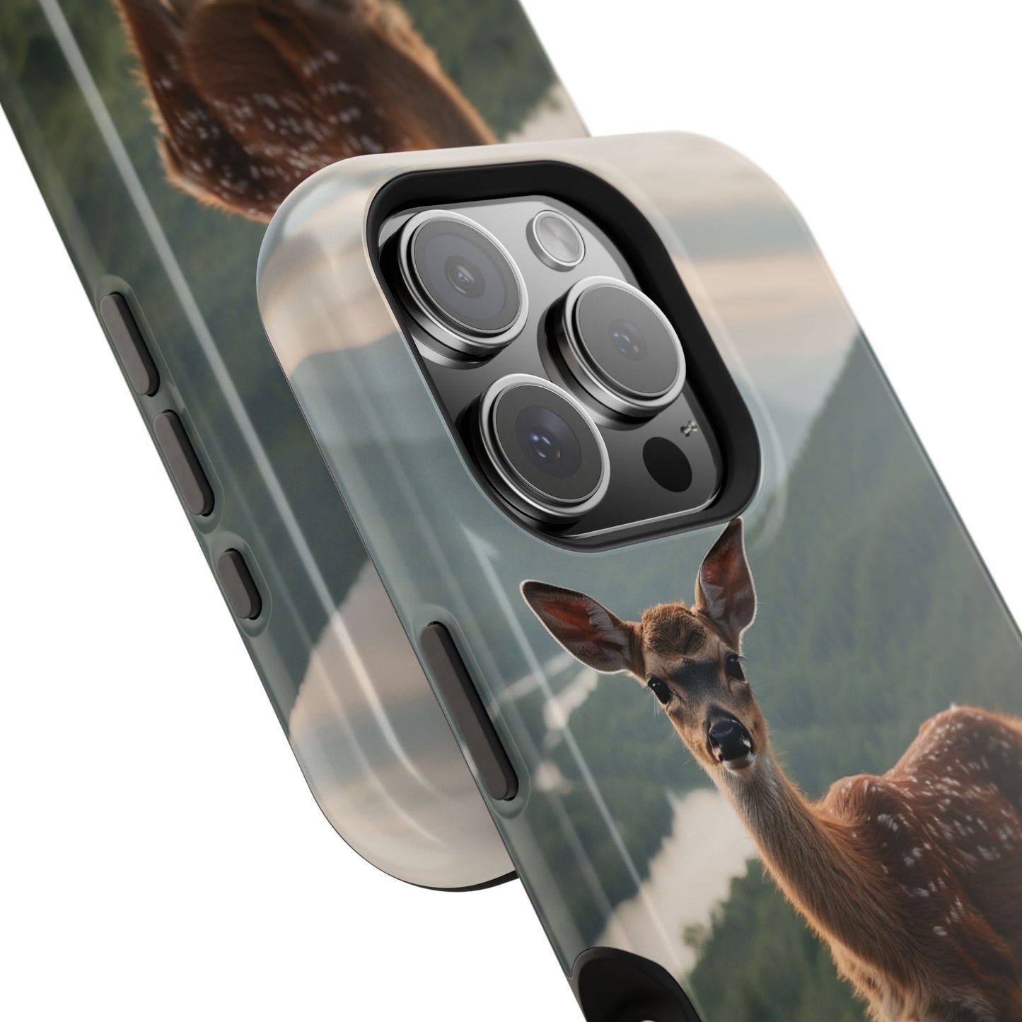 Majestic Fawn Overlooking Mountain Vista MagSafe iPhone Case