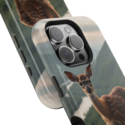 Majestic Fawn Overlooking Mountain Vista MagSafe iPhone Case