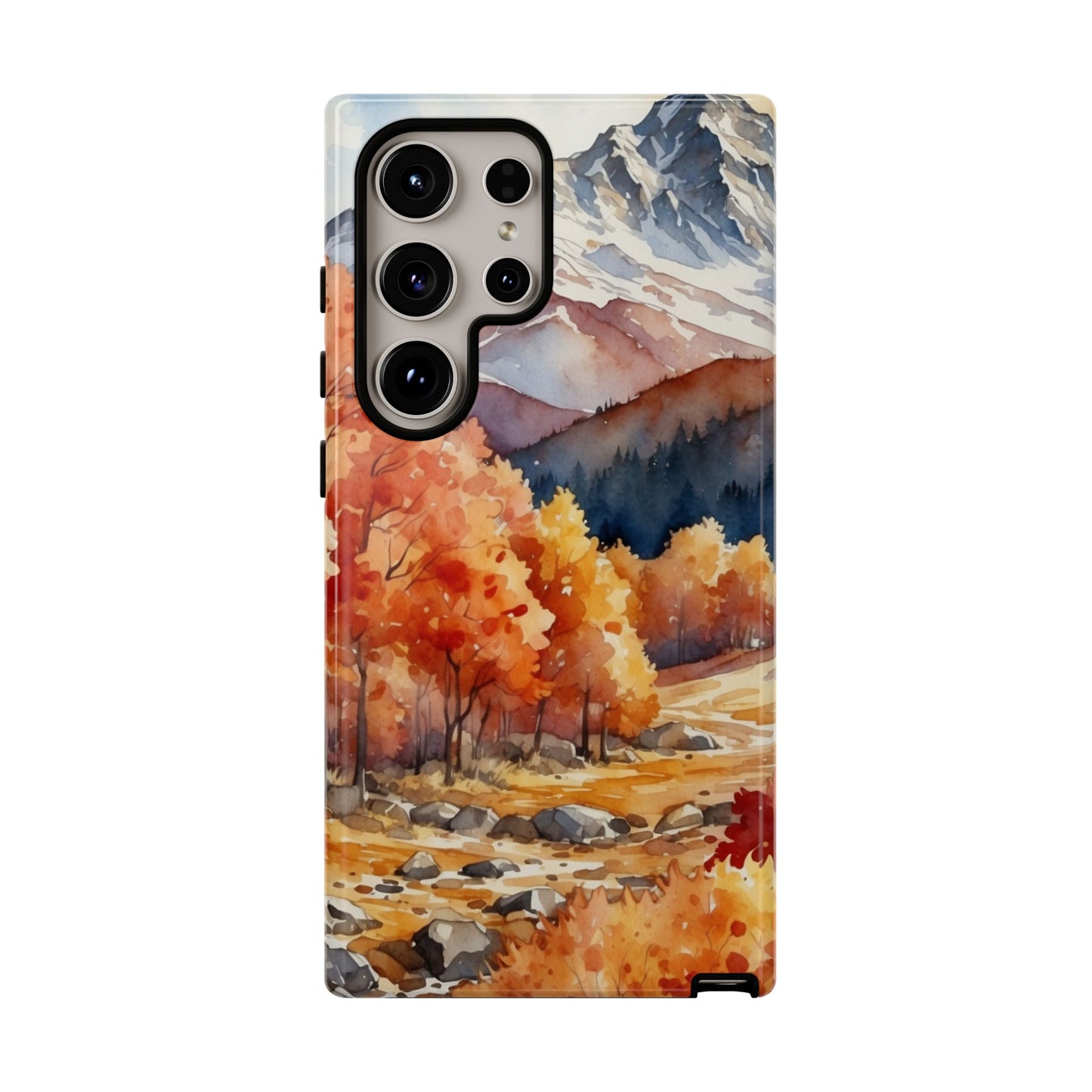 Watercolor Autumn Forest and Mountains - Samsung Galaxy Case