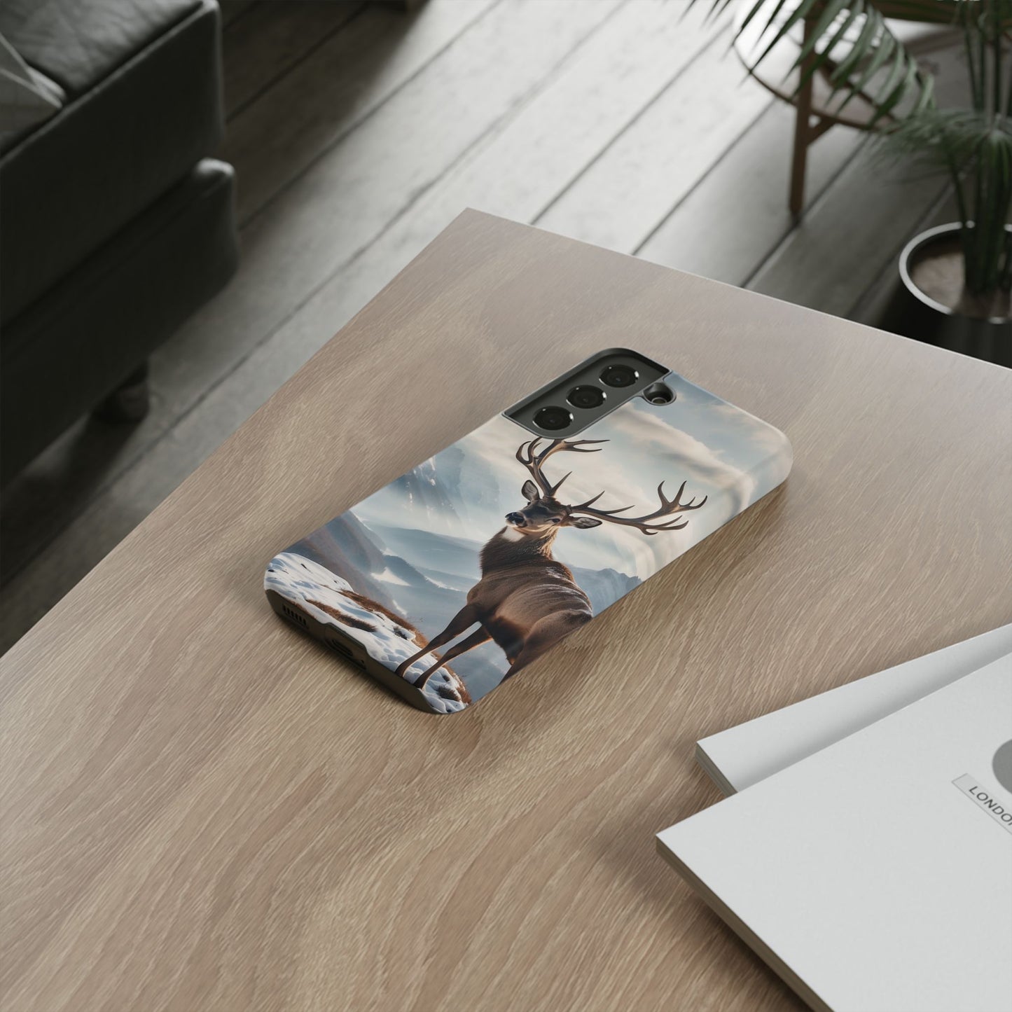 Alpine Majesty: Stag in Snow – Samsung Galaxy Case