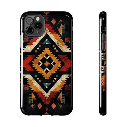 Southwestern Tribal Diamond Tough iPhone Case – Bold Geometric Pattern, Dual - Layer Protection - BOGO Cases