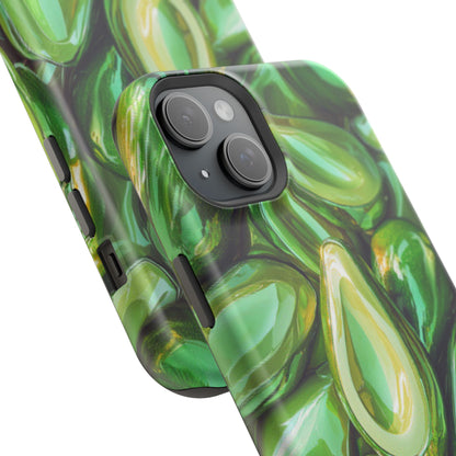 Glossy Avocado MagSafe iPhone Case – Sleek Green 3D Fruit Design, Durable and Stylish