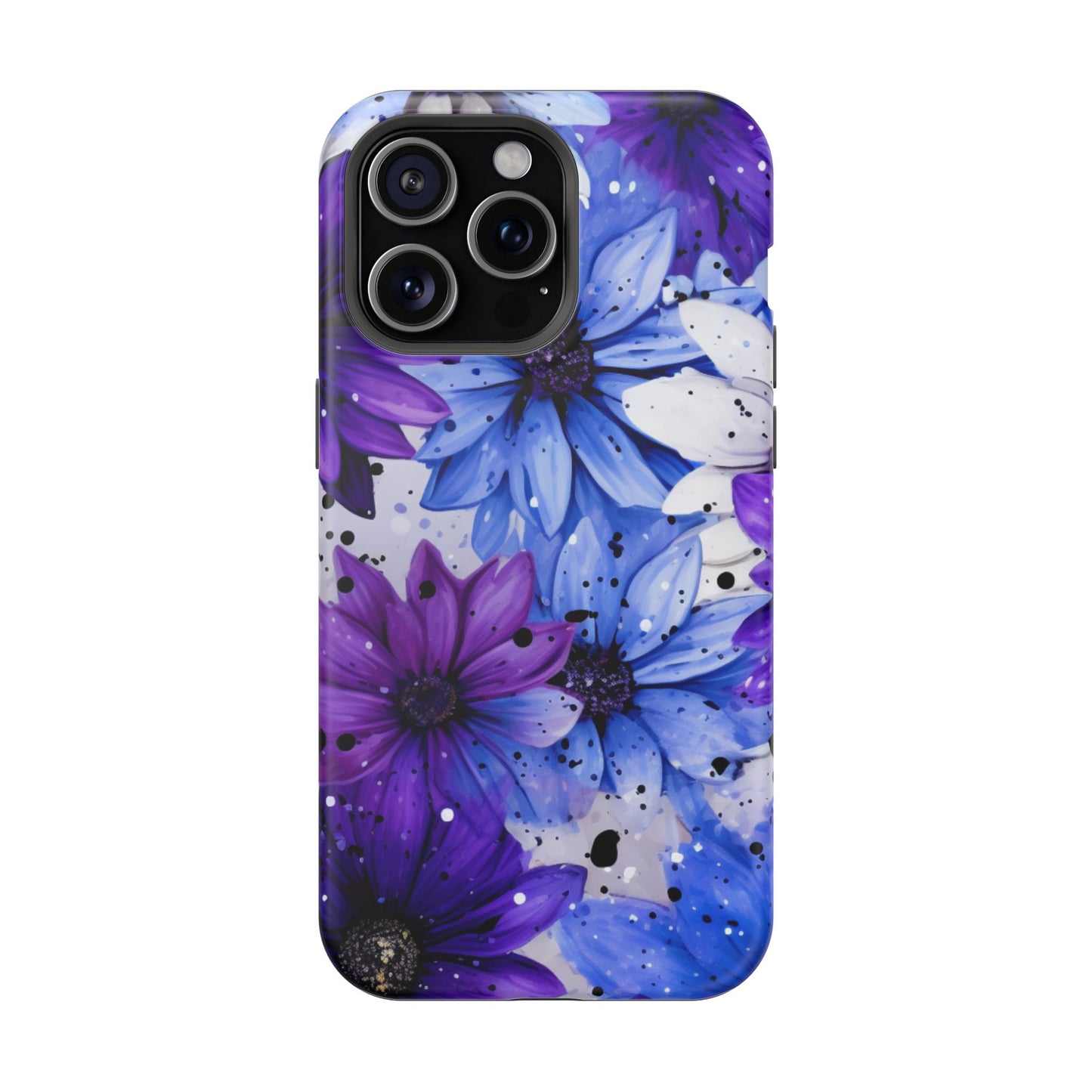 Vibrant Purple & Blue Floral Splash - MagSafe iPhone Series Case