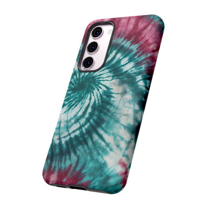 Teal and Pink Spiral Tie-Dye Samsung Galaxy Case – Boho Chic Design