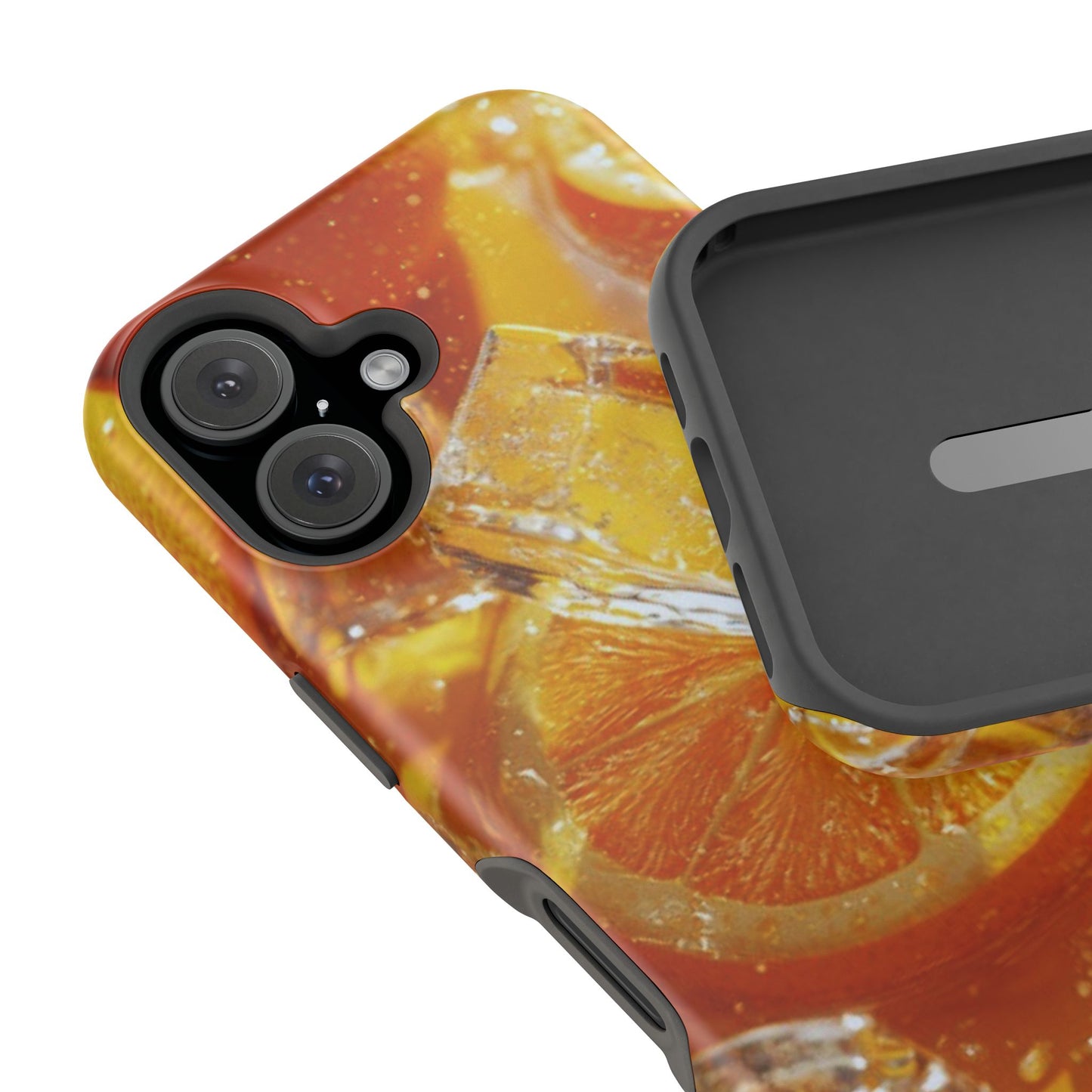 Citrus Orange Splash MagSafe iPhone Case – Dual-Layer Tough Protection, Vibrant Summer Design