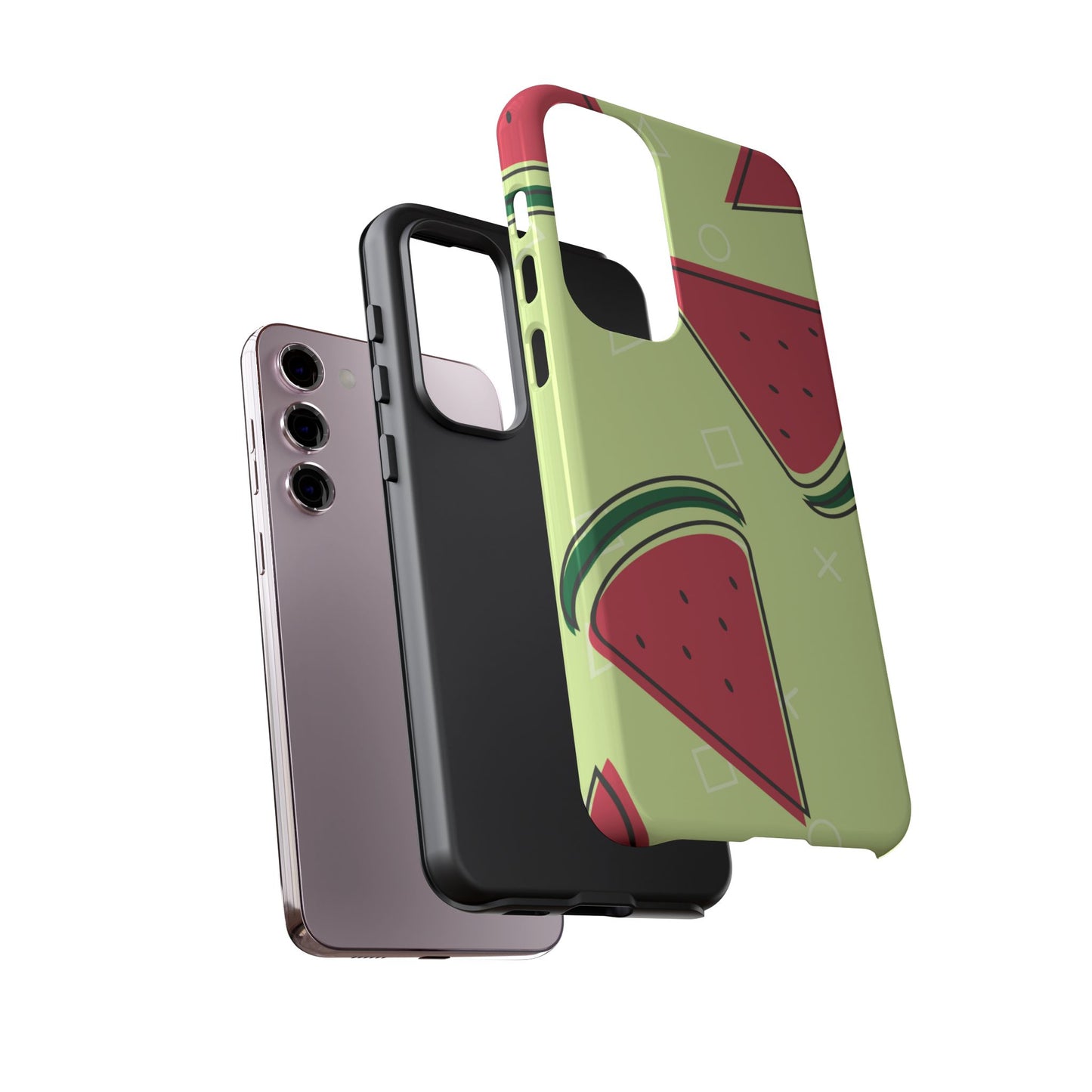 Watermelon Slice Samsung Galaxy Case – Fresh & Fun Design with Retro Geometric Pattern